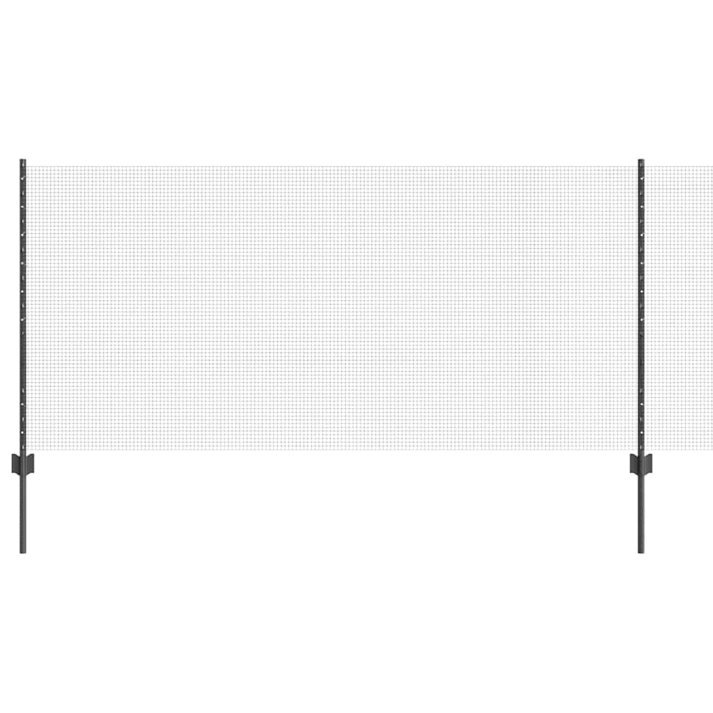 Recinzione con Posto Grigio 1 x 100 m Acciaio e PVC