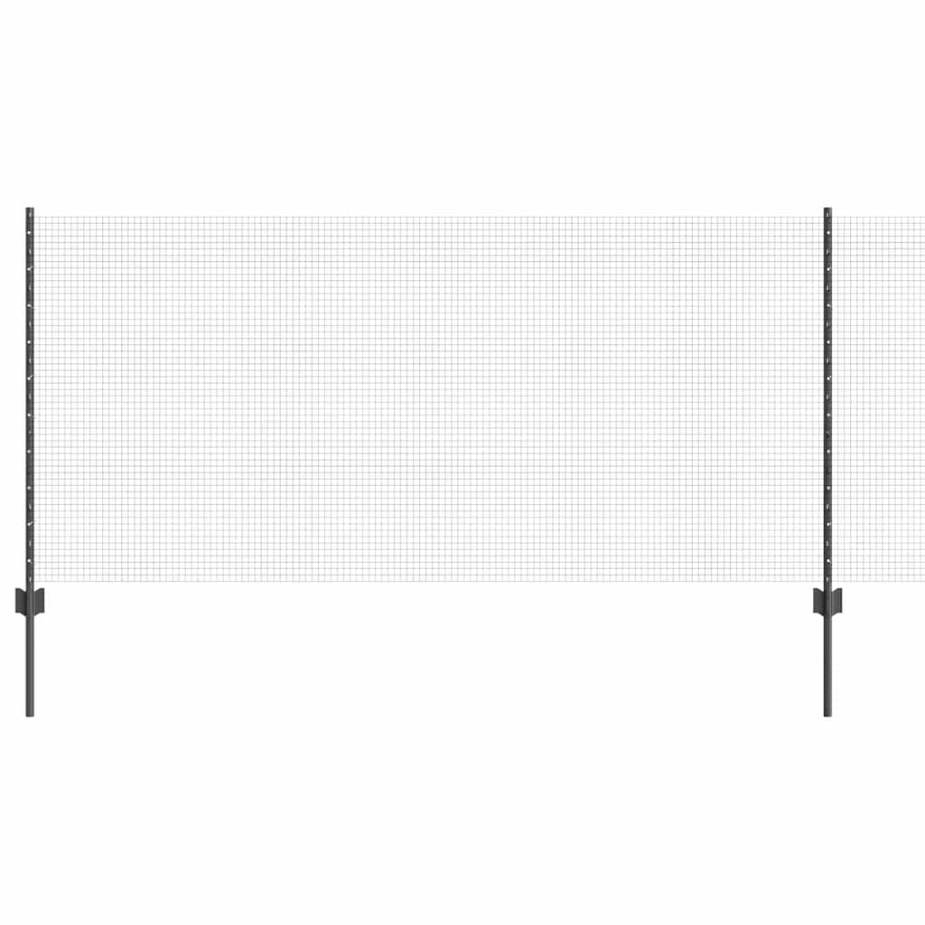 Recinzione con Posto Grigio 1 x 100 m Acciaio e PVC