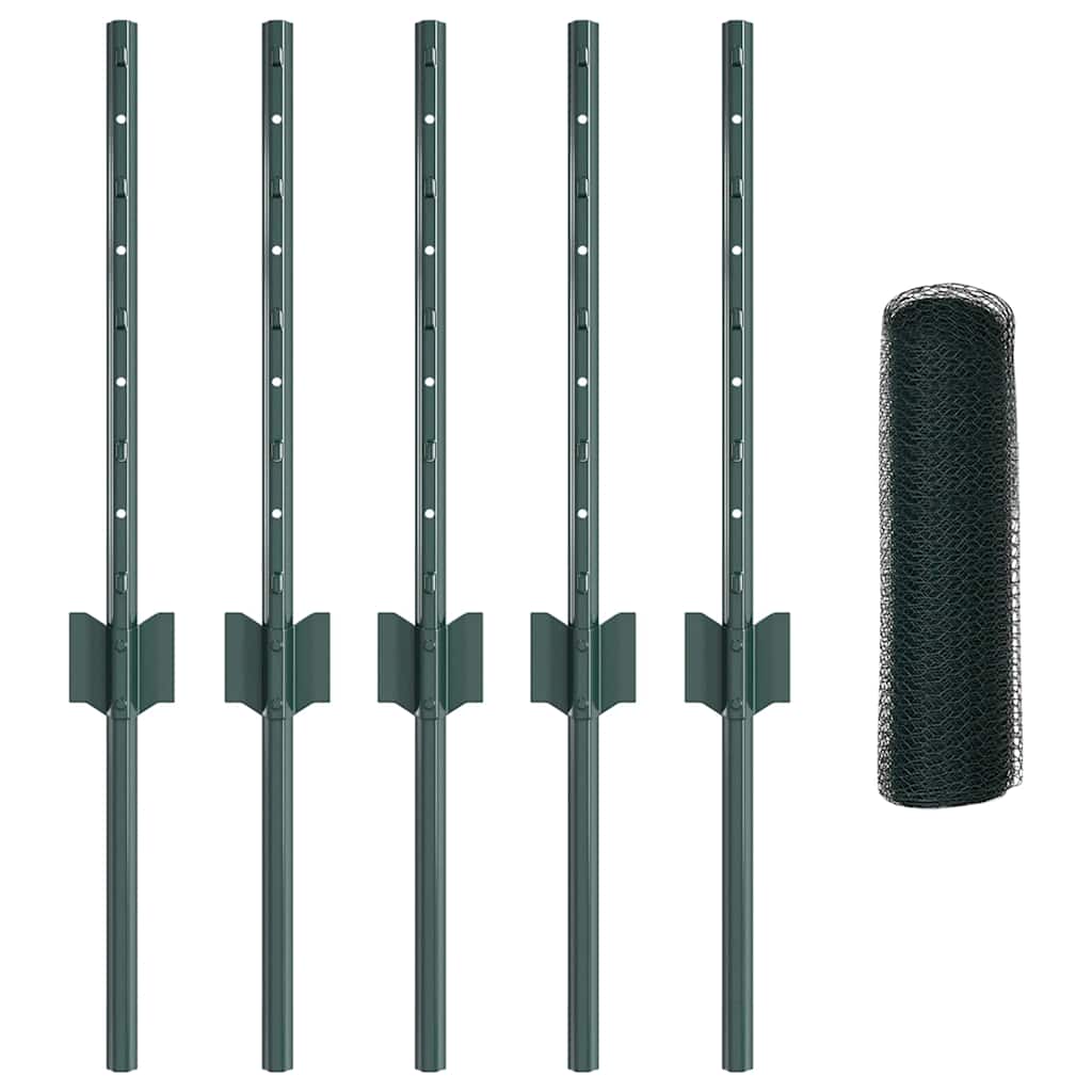 Recinzione con Posto Verde 0,4 x 10 m Acciaio e PVC