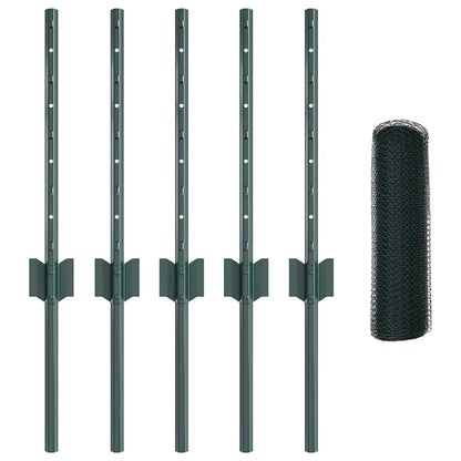 Recinzione con Posto Verde 0,4 x 10 m Acciaio e PVC