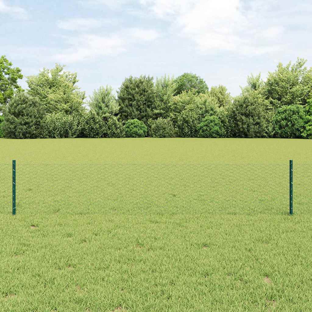 Recinzione con Posto Verde 0,4 x 10 m Acciaio e PVC