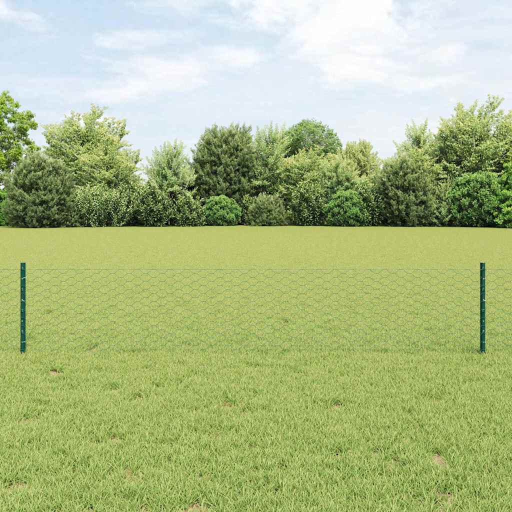 Recinzione con Posto Verde 0,4 x 10 m Acciaio e PVC