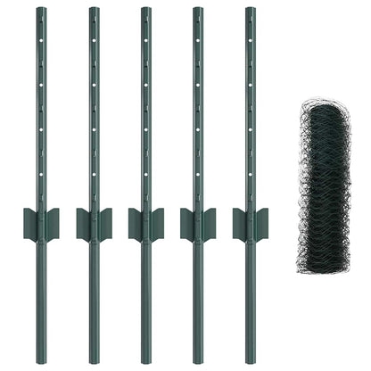 Recinzione con Posto Verde 0,4 x 10 m Acciaio e PVC