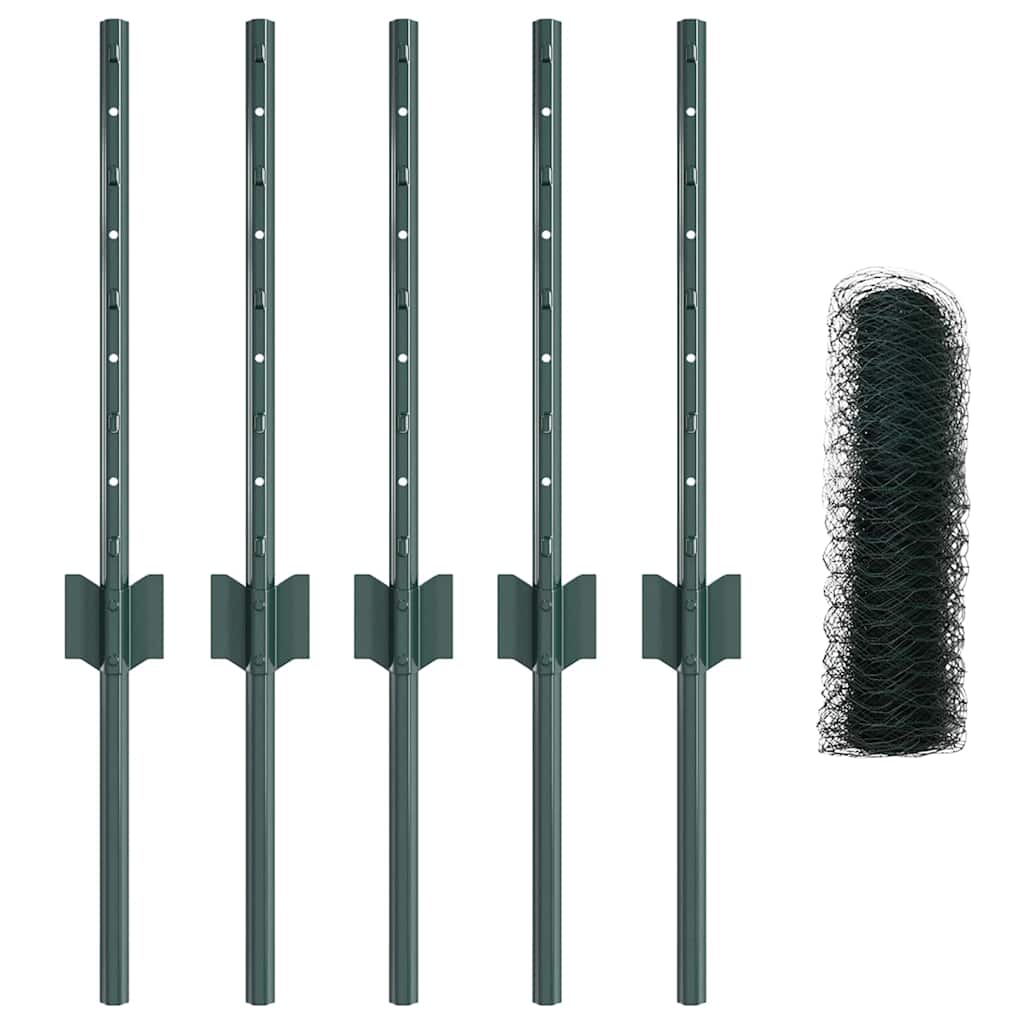Recinzione con Posto Verde 0,4 x 10 m Acciaio e PVC