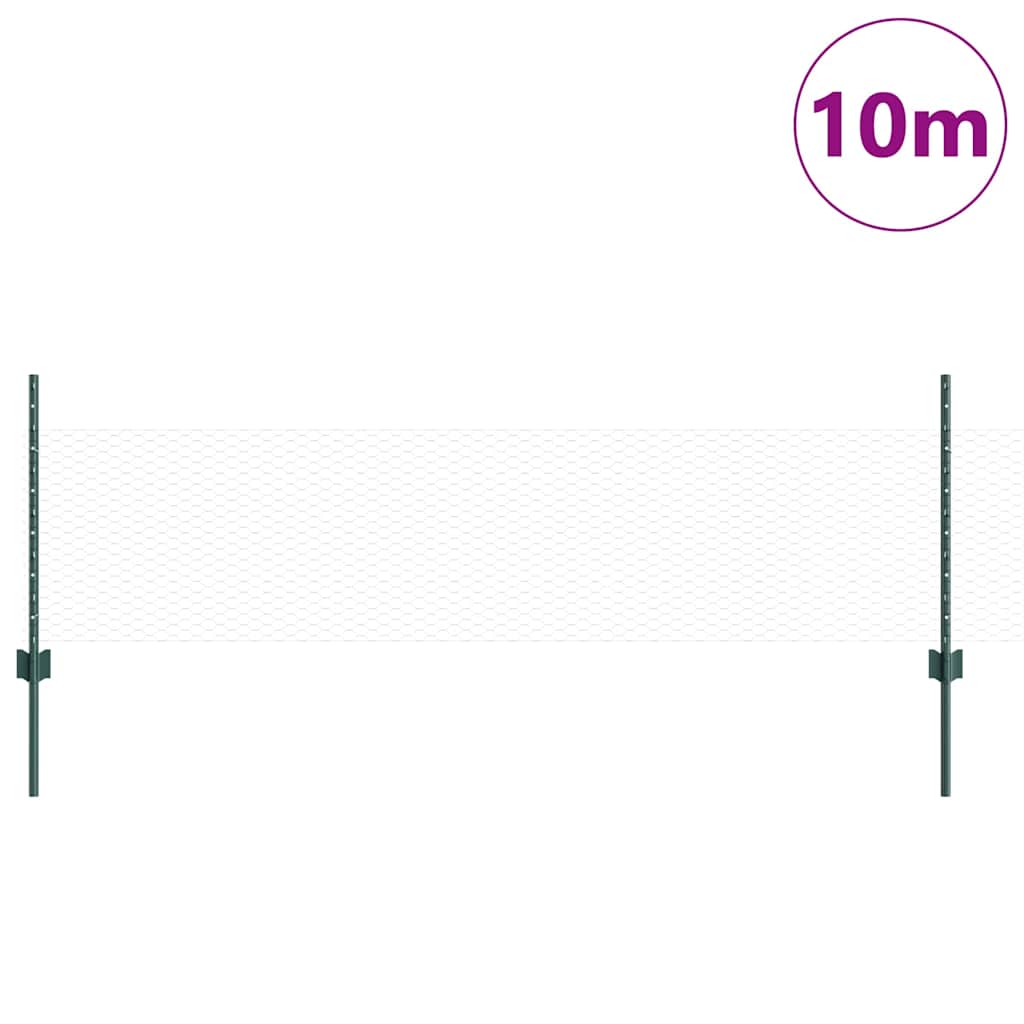 Recinzione con Posto Verde 0,5 x 10 m Acciaio e PVC