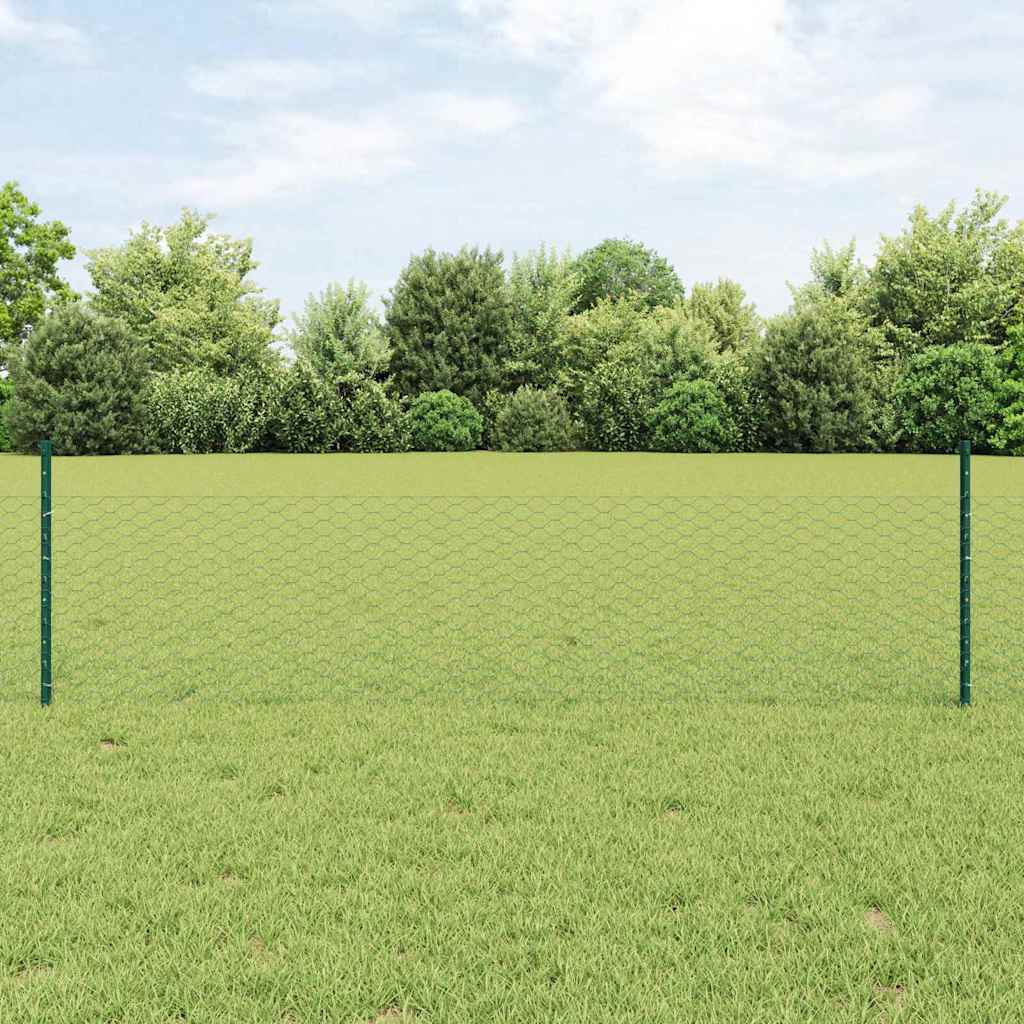 Recinzione con Posto Verde 0,5 x 10 m Acciaio e PVC