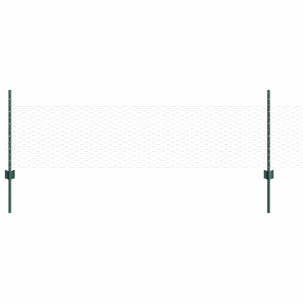 Recinzione con Posto Verde 0,5 x 10 m Acciaio e PVC