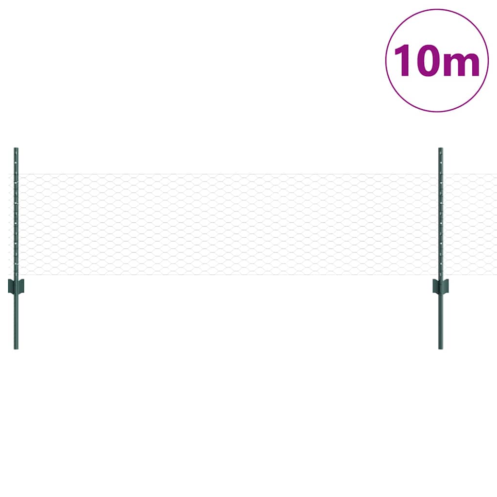 Recinzione con Posto Verde 0,5 x 10 m Acciaio e PVC