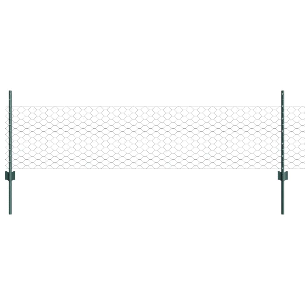 Recinzione con Posto Verde 0,5 x 10 m Acciaio e PVC