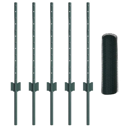 Recinzione con Posto Verde 0,6 x 10 m Acciaio e PVC