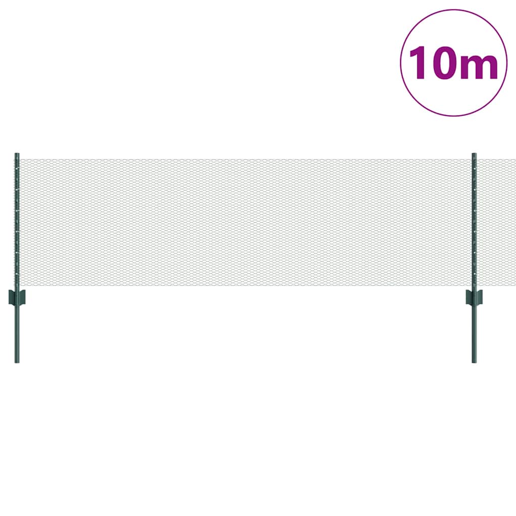 Recinzione con Posto Verde 0,6 x 10 m Acciaio e PVC