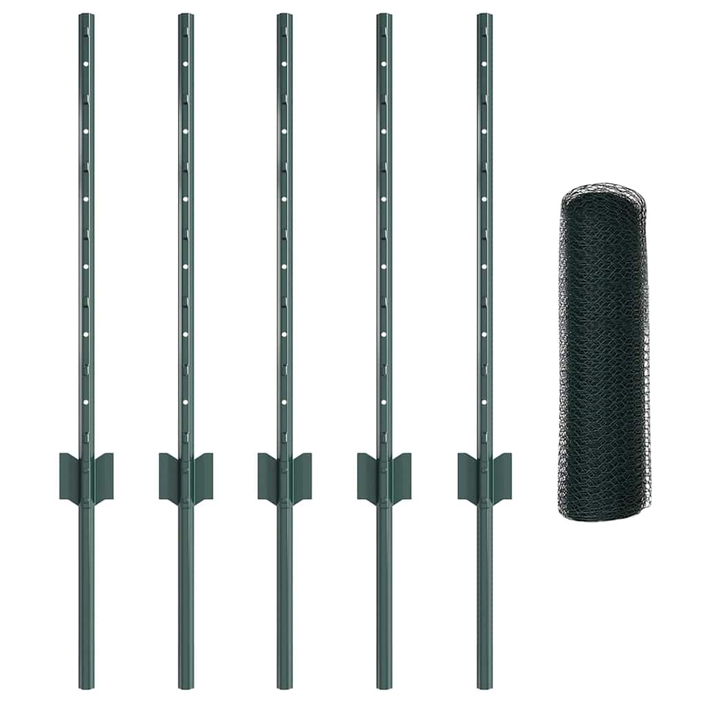 Recinzione con Posto Verde 0,6 x 10 m Acciaio e PVC