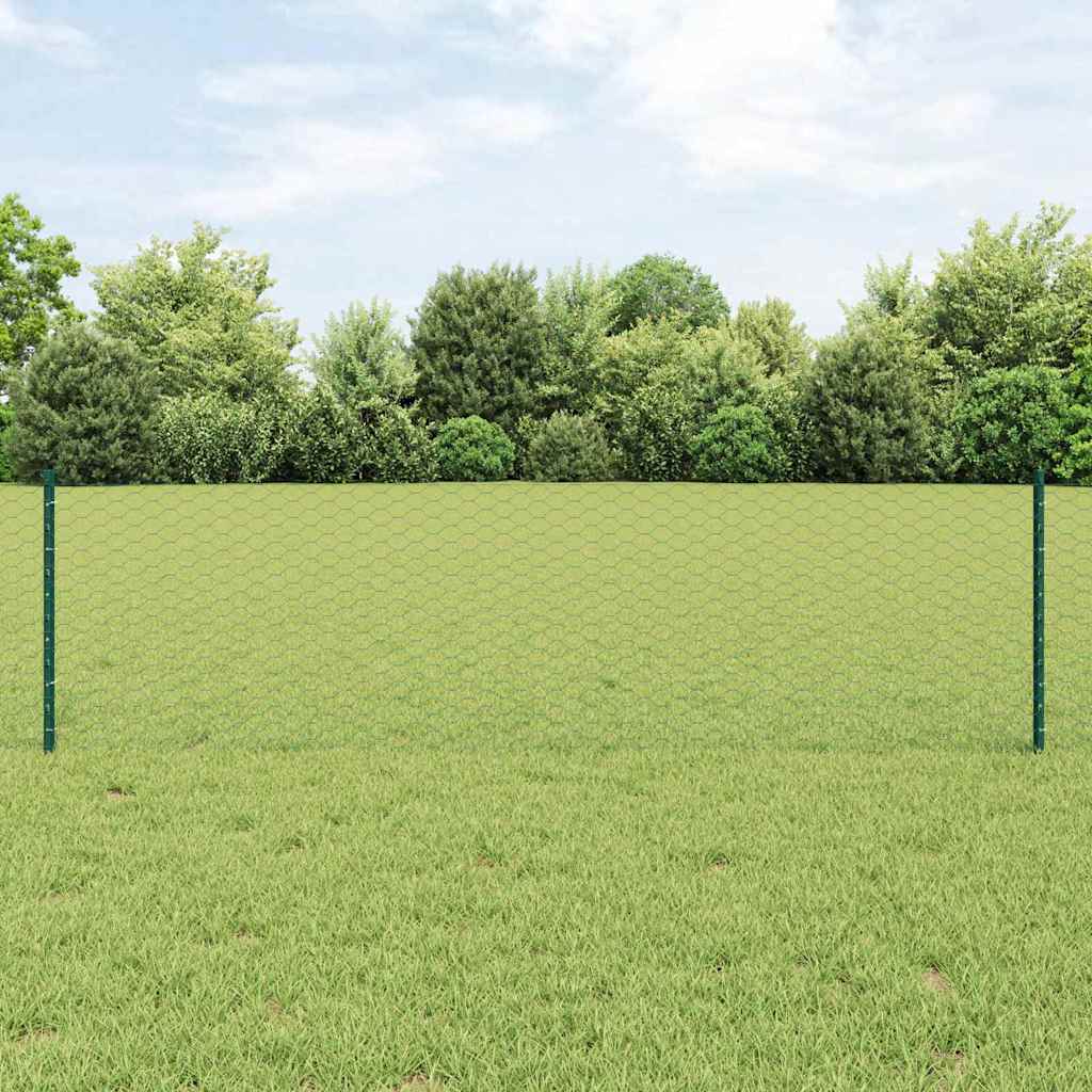 Recinzione con Posto Verde 0,6 x 10 m Acciaio e PVC
