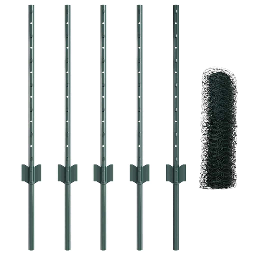 Recinzione con Posto Verde 0,6 x 10 m Acciaio e PVC