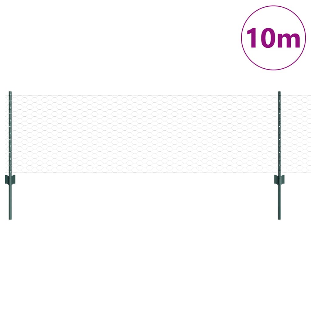 Recinzione con Posto Verde 0,6 x 10 m Acciaio e PVC