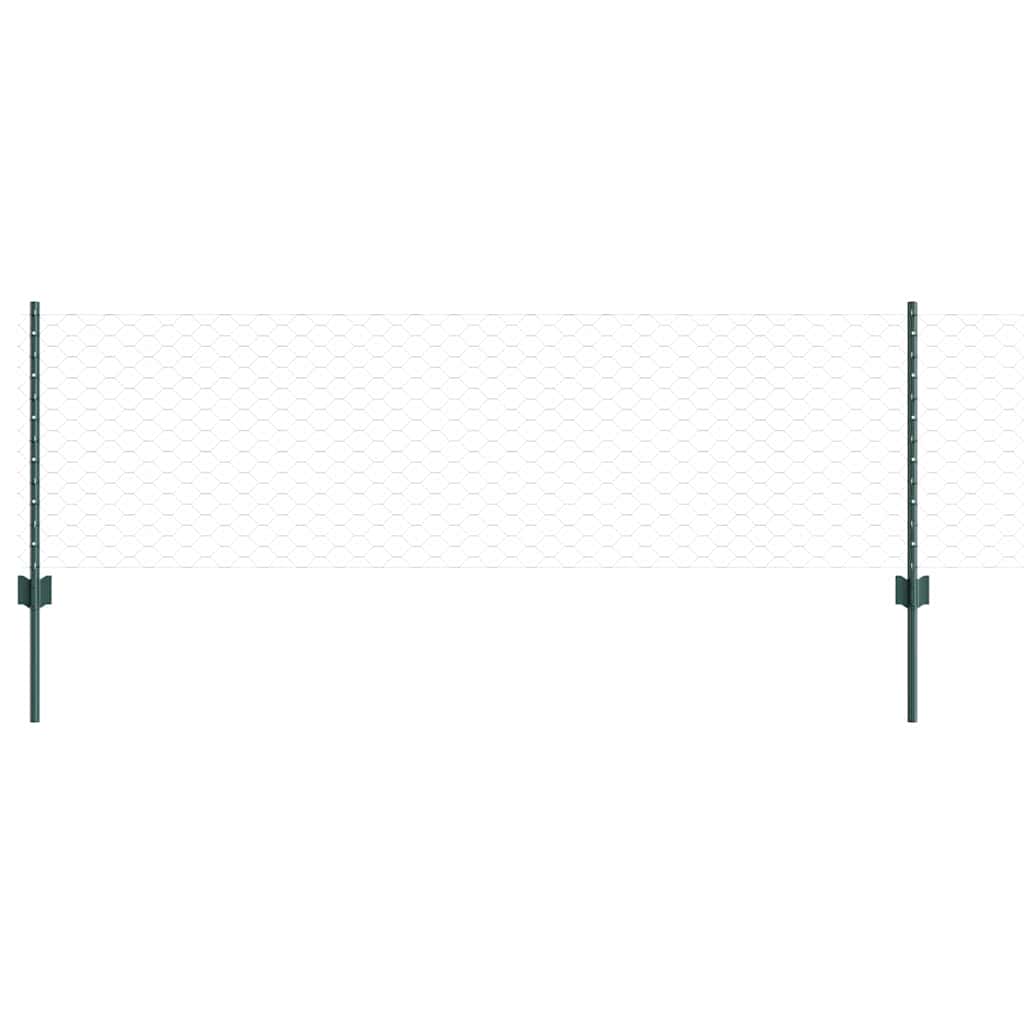 Recinzione con Posto Verde 0,6 x 10 m Acciaio e PVC
