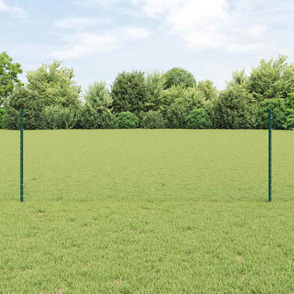 Recinzione con Posto Verde 0,8 x 10 m Acciaio e PVC