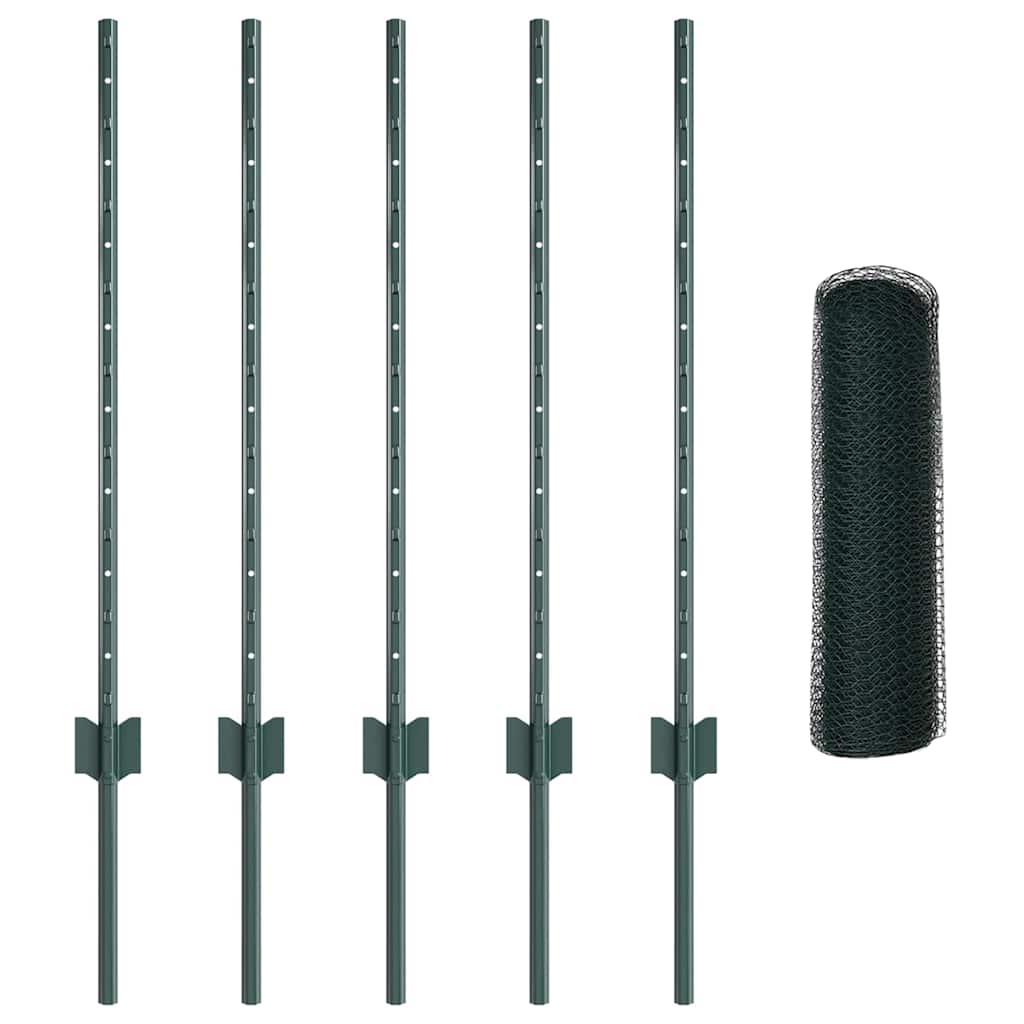 Recinzione con Posto Verde 0,8 x 10 m Acciaio e PVC