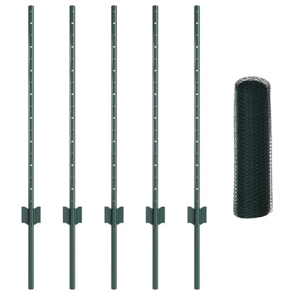 Recinzione con Posto Verde 0,8 x 10 m Acciaio e PVC