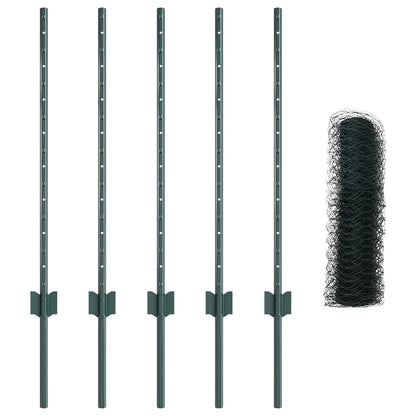 Recinzione con Posto Verde 0,8 x 10 m Acciaio e PVC