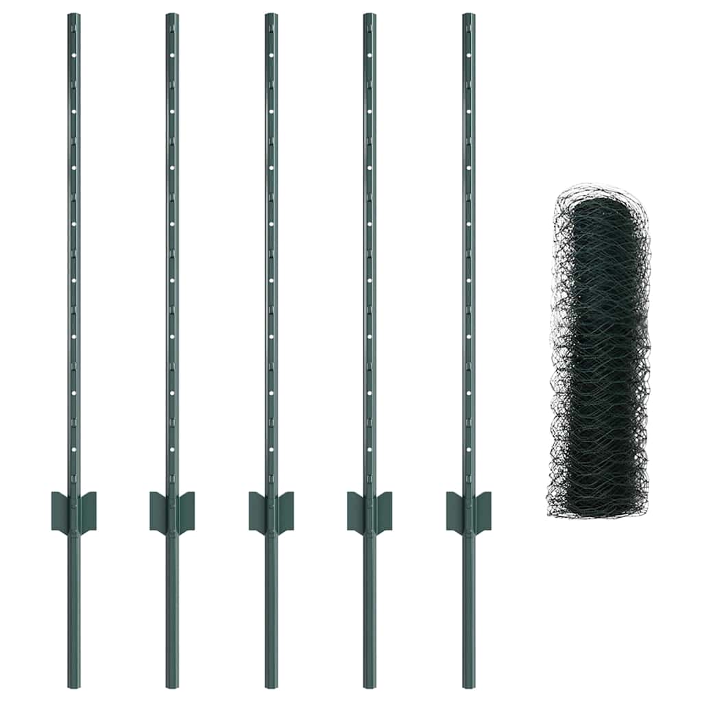 Recinzione con Posto Verde 0,8 x 10 m Acciaio e PVC