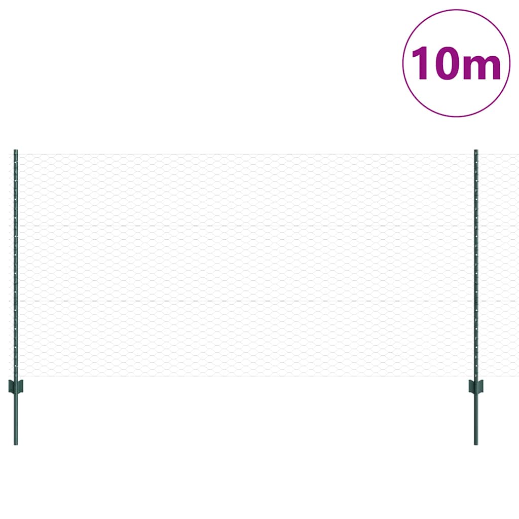 Recinzione con Posto Verde 1,2 x 10 m Acciaio e PVC