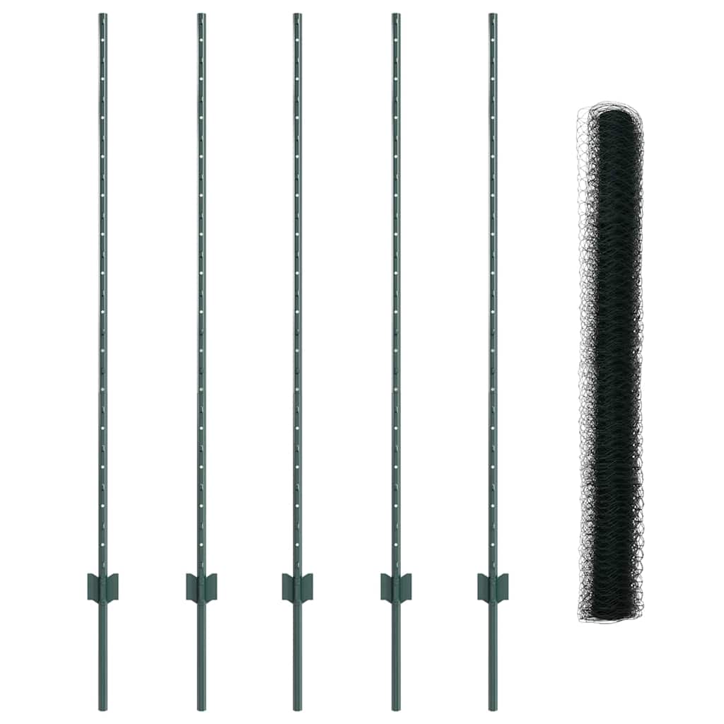 Recinzione con Posto Verde 1,4 x 10 m Acciaio e PVC