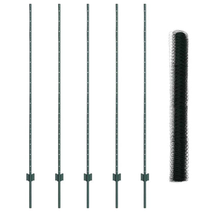Recinzione con Posto Verde 1,5 x 10 m Acciaio e PVC