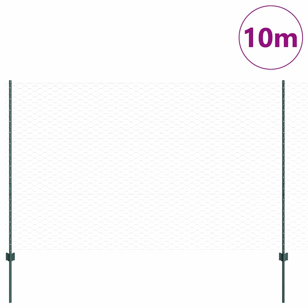 Recinzione con Posto Verde 1,5 x 10 m Acciaio e PVC