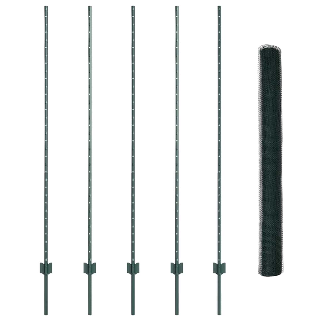 Recinzione con Posto Verde 1,6 x 10 m Acciaio e PVC