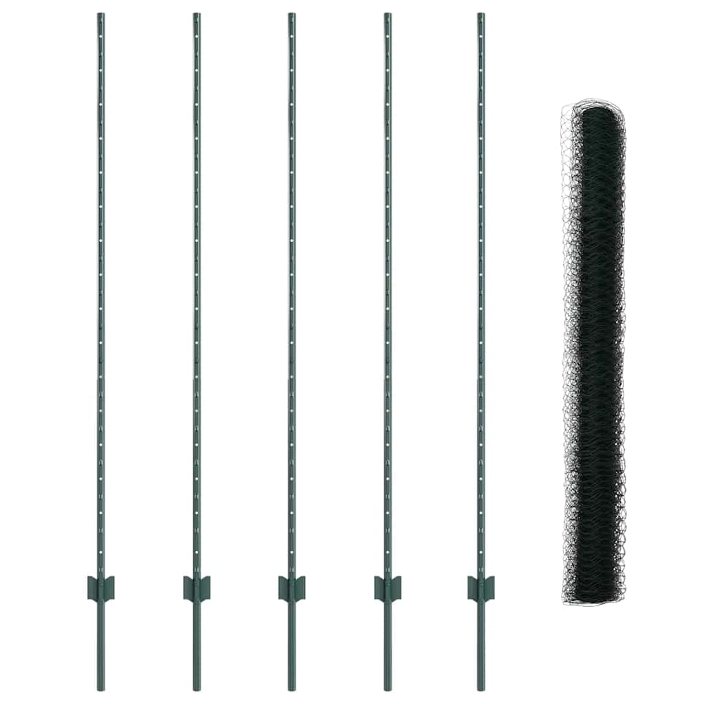Recinzione con Posto Verde 1,6 x 10 m Acciaio e PVC