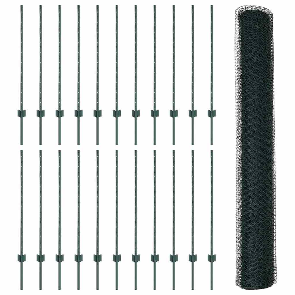 Recinzione con Posto Verde 1 x 50 m Acciaio e PVC