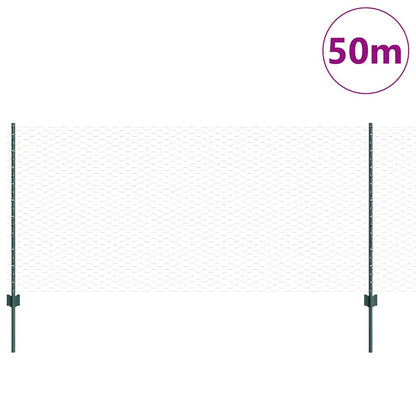 Recinzione con Posto Verde 1 x 50 m Acciaio e PVC