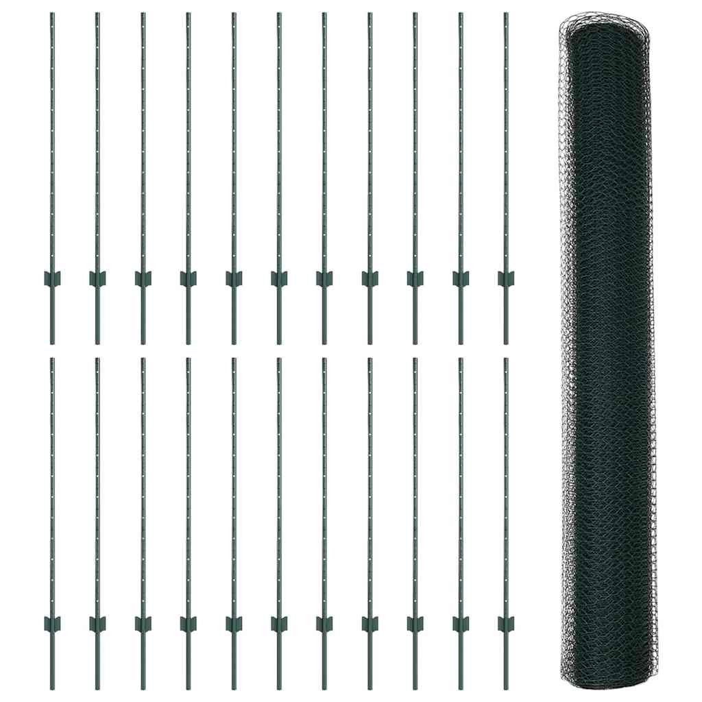 Recinzione con Posto Verde 1,2 x 50 m Acciaio e PVC
