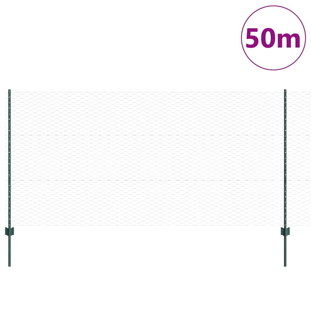 Recinzione con Posto Verde 1,2 x 50 m Acciaio e PVC