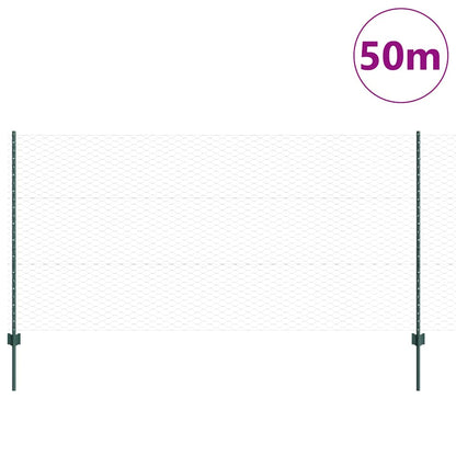 Recinzione con Posto Verde 1,2 x 50 m Acciaio e PVC