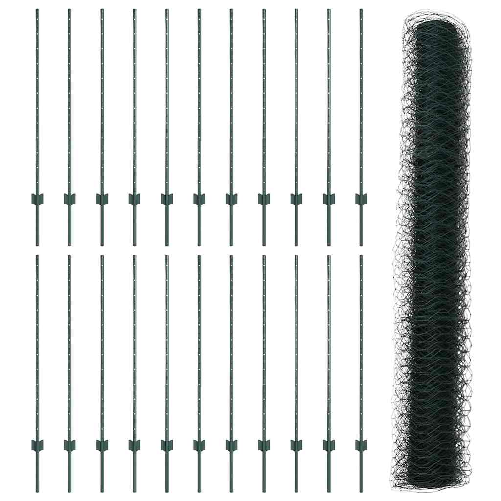 Recinzione con Posto Verde 1,2 x 50 m Acciaio e PVC