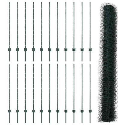 Recinzione con Posto Verde 1,2 x 50 m Acciaio e PVC
