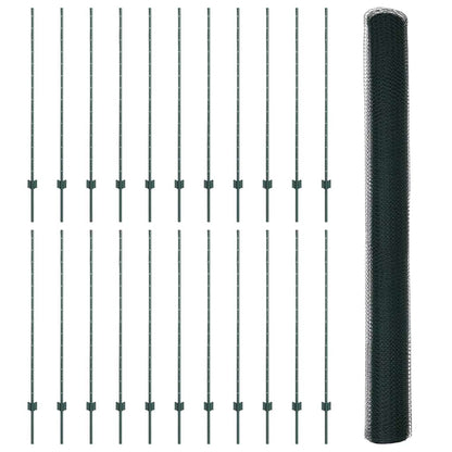 Recinzione con Posto Verde 1,4 x 50 m Acciaio e PVC