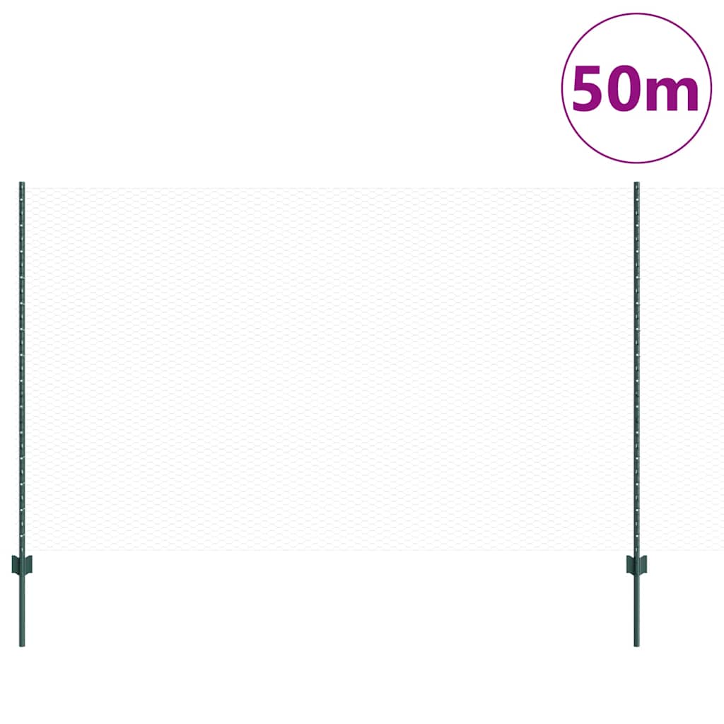 Recinzione con Posto Verde 1,4 x 50 m Acciaio e PVC