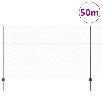 Recinzione con Posto Verde 1,4 x 50 m Acciaio e PVC