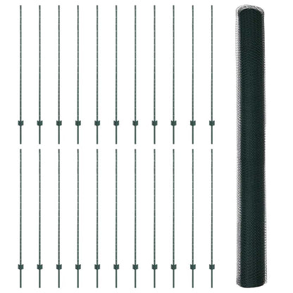 Recinzione con Posto Verde 1,5 x 50 m Acciaio e PVC