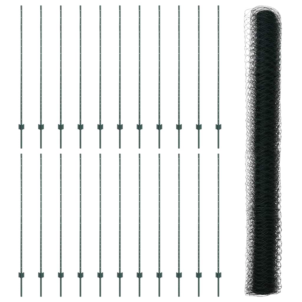 Recinzione con Posto Verde 1,5 x 50 m Acciaio e PVC