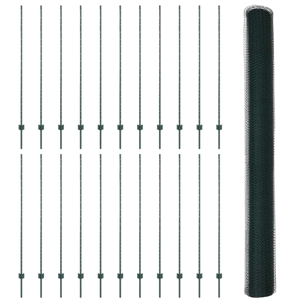 Recinzione con Posto Verde 1,6 x 50 m Acciaio e PVC