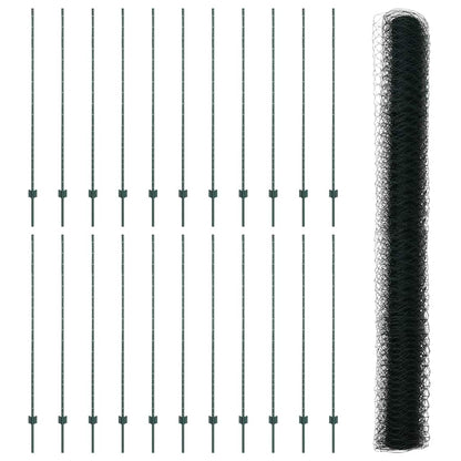Recinzione con Posto Verde 1,6 x 50 m Acciaio e PVC