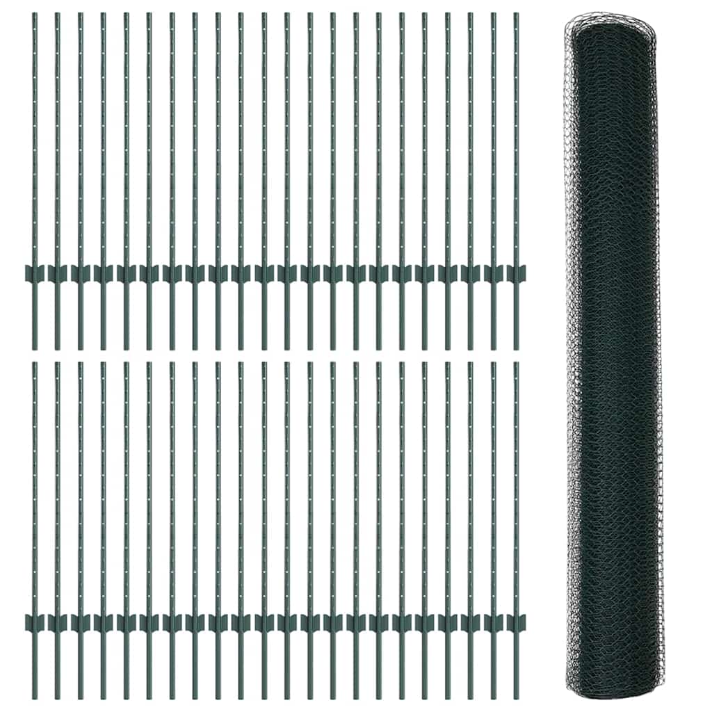 Recinzione con Posto Verde 1 x 100 m Acciaio e PVC