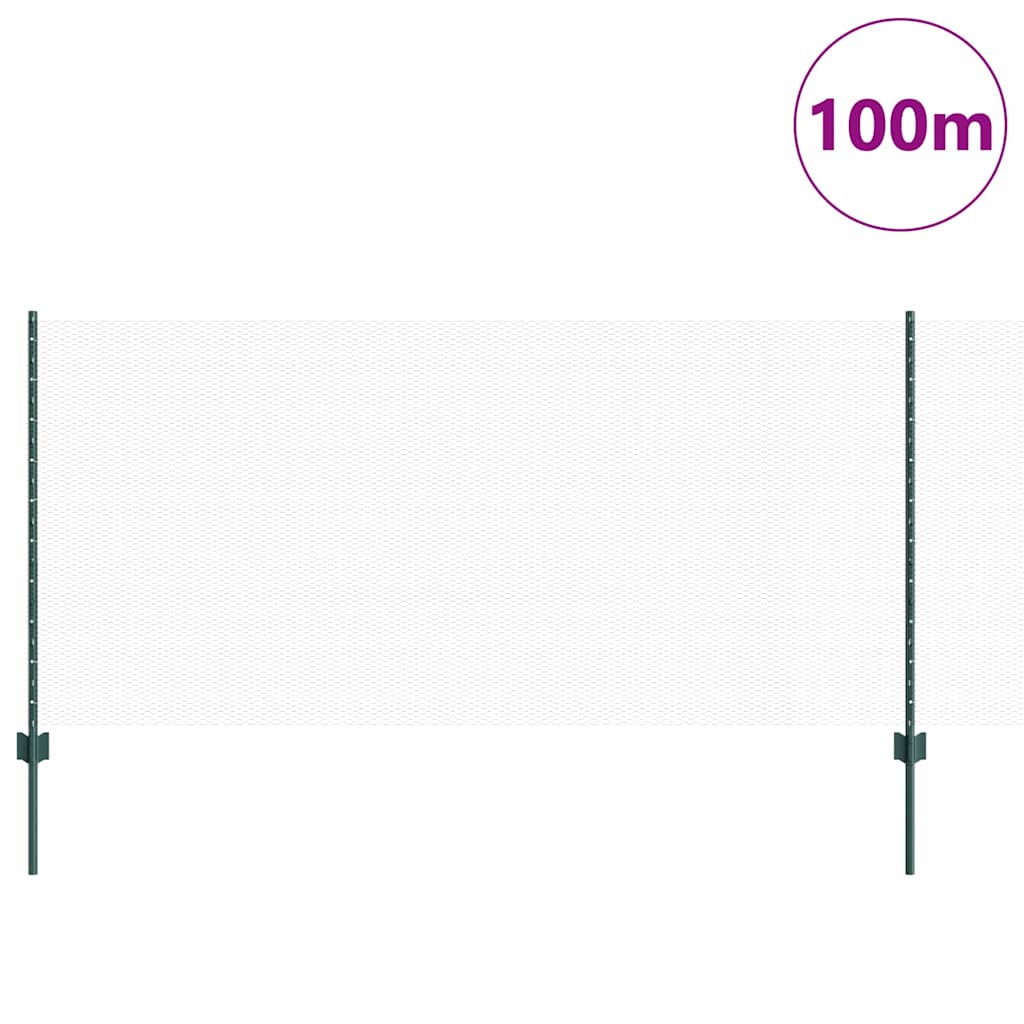 Recinzione con Posto Verde 1 x 100 m Acciaio e PVC