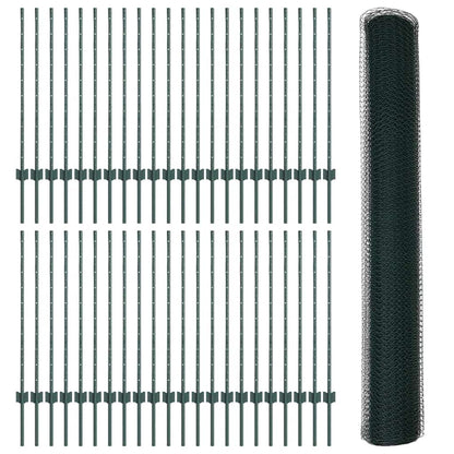 Recinzione con Posto Verde 1 x 100 m Acciaio e PVC