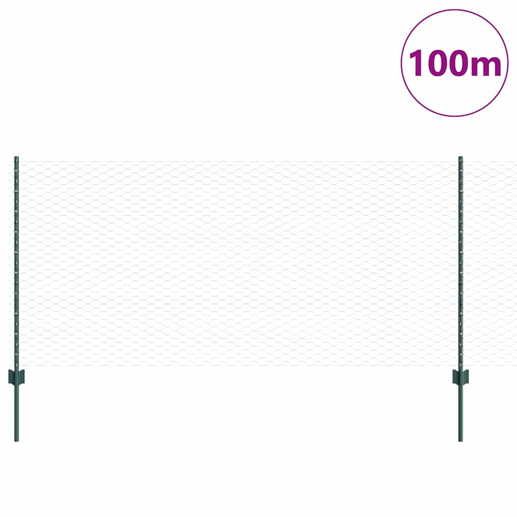 Recinzione con Posto Verde 1 x 100 m Acciaio e PVC