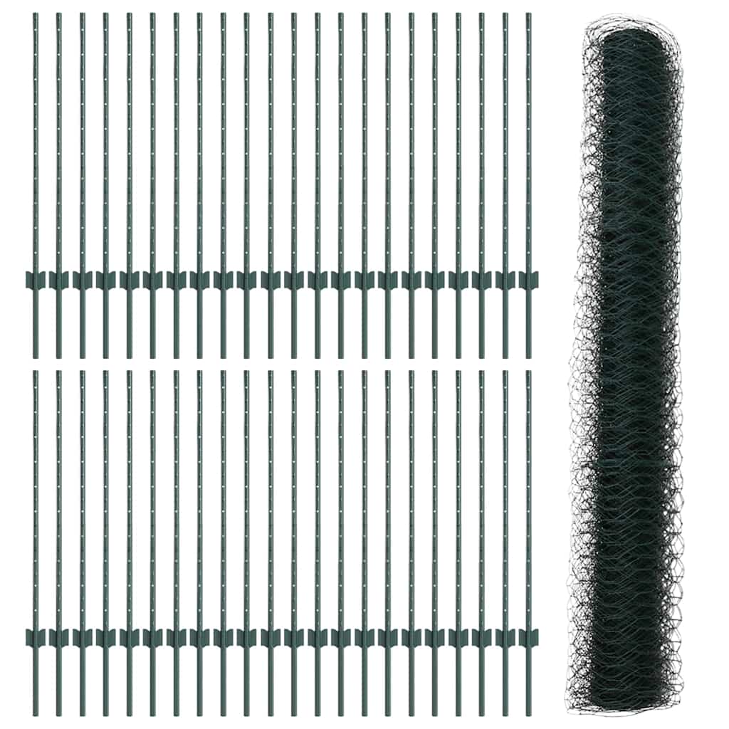 Recinzione con Posto Verde 1 x 100 m Acciaio e PVC